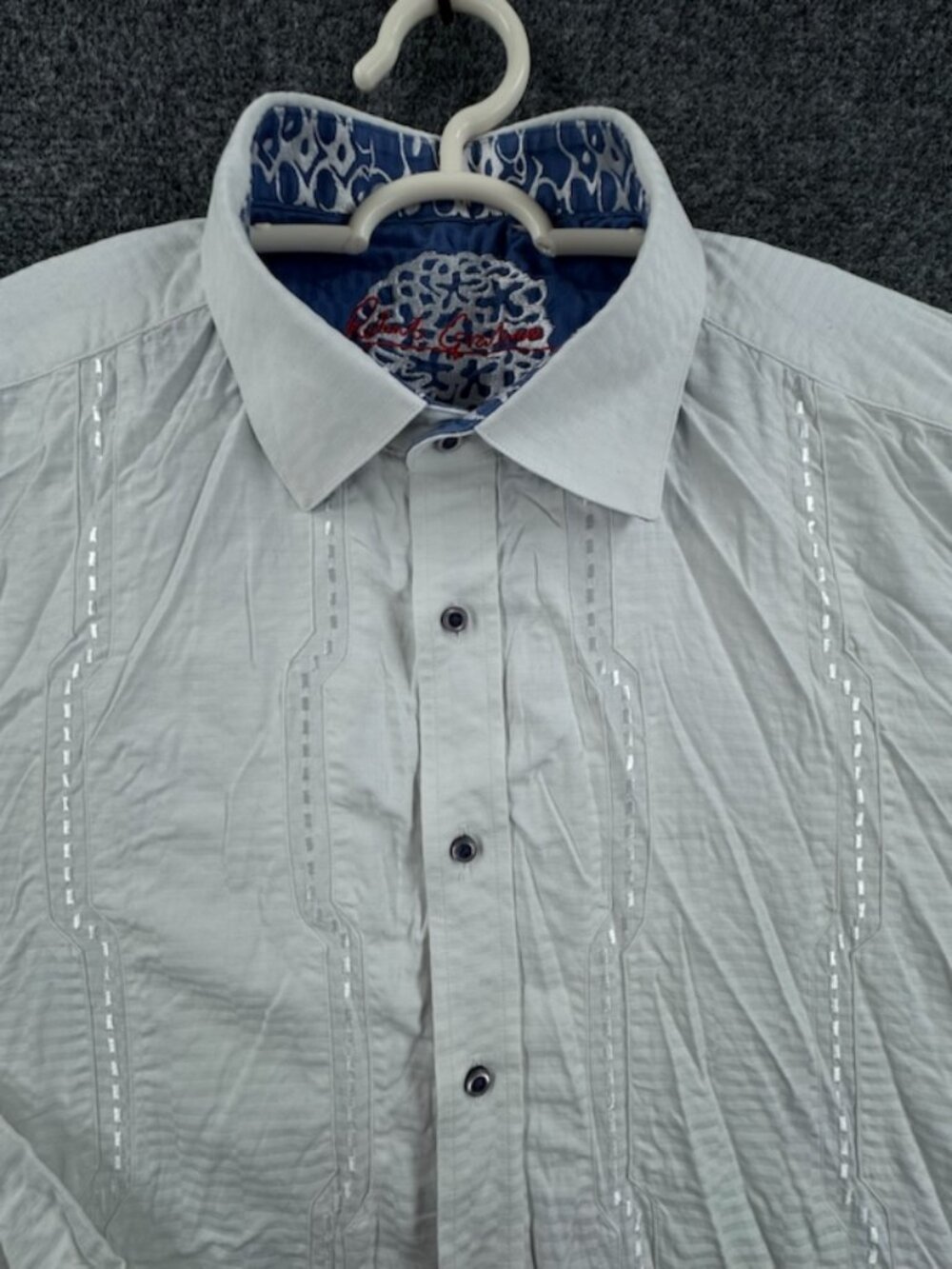 Robert Graham 2XL Point Cotton White Bold Shirt Designer Men Long Sleeve Adult